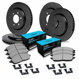 R1 Concepts 15-20 Chevrolet Colorado Front & Rear Drill/Slot Black Rotors w/Ceramic Pads by R1 Concepts RNC-WHWH2-48037