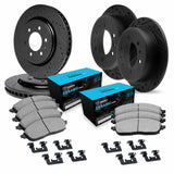 R1 Concepts 06-10 Hummer H3T Front & Rear Drilled & Slotted Black Brake Rotor Set w/Ceramic Pads and Hardware by R1 Concepts RNC-WHWH2-93001