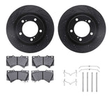 R1 Concepts 07-22 Lexus LX570 Front Drilled & Slotted Black Brake Rotor Set w/Super Duty Pads and Hardware by R1 Concepts RNC-WHXH1-76005