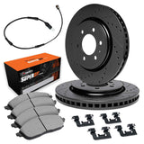 R1 Concepts 07-18 Dodge Sprinter 2500 Front Drilled & Slotted Black Brake Rotor Set w/Super Duty Pads by R1 Concepts RNC-WHXS1-40013