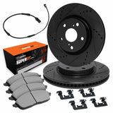 R1 Concepts 16-23 Mercedes-Benz Metris Front Drilled & Slotted Black Brake Rotor Set w/Super Duty Pads by R1 Concepts RNC-WHXS1-63216