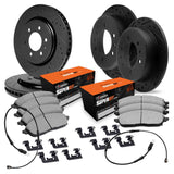 R1 Concepts 07-18 Dodge Sprinter 2500 Front & Rear Drilled & Slotted Black Brake Rotor Set w/Super Duty Pads by R1 Concepts RNC-WHXS2-40008