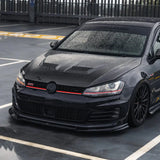 Zaero Design VW Golf GTI Mk7 EVO-1 Gloss Black Front Splitter by Zaero Design ZA-GOLF-7-GTI-FS