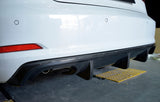 Velt Sport Velt Sport Audi 8V Carbon Fiber Rear Diffuser Two Exhaust Single Outlet (V1) - A3 Non S-Line VELT-RDF-CF-V1-8VA3