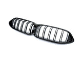 AutoTecknic Dual-Slats Gloss Black Front Grille - G14/ G15/ G16 8-Series by AutoTecknic ATK-BM-0618-DS-GB-LCI
