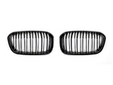 AutoTecknic Dual-Slats Gloss Black Front Grille Set - F20 1-Series LCI (2015-Up) by AutoTecknic ATK-BM-0170-DS-GB-LCI