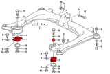 Verkline Differential Mounts (Track Hardness) - Audi / B3 / B4 / Quattro by Verkline ela-003-85