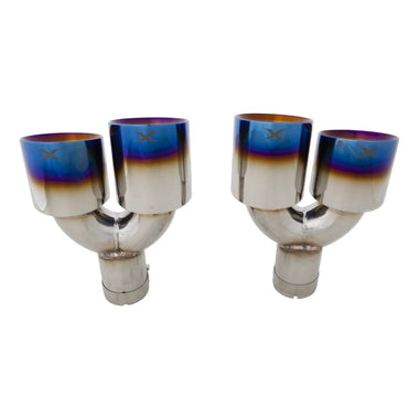 XForce Burnt Blue Look Quad 4.5 inch Tip  - VW / MK8 / MK8.5 / Golf R by Xforce ESMQB45TIPSB