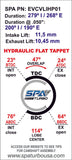 SPA Performance 279/268 Turbo Hydraulic Tappets Performance Camshaft - VW / 8v by SPA Performance EVCVLIHP01