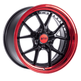 F1R 17x8.5 et38 / 5x114 F1R F105 17" 5x114 Black w/ Red Lip F1051785BKR38