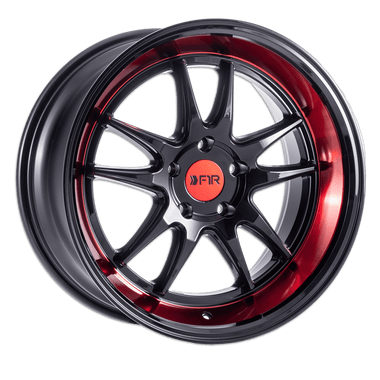 F1R 18x8.5 et38 / 5x100 F1R F102 18" 5x100 Gloss Black w/ Red Lip F10218855100GBR38