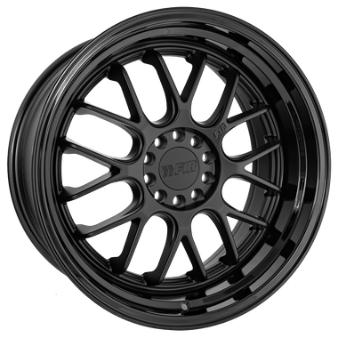 F1R F1R F21 19" 5x112/114.3 Satin Black w/ Gloss Black Lip
