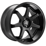 F1R F1R FC7 18" 5x114 Matte Black w/ Gloss Black Lip