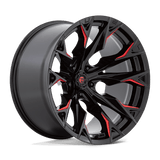 Fuel Wheels D823 Flame 22" 5x127 Gloss Black Milled With Candy Red by Fuel Offroad D82322207547