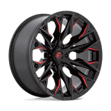 Fuel Wheels D823 Flame 22" 6x135 Gloss Black Milled With Candy Red by Fuel Offroad D82322008947