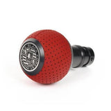 BFI GS2 Heavy Weight Shift Knob - Rosso Centaurus Leather - Black Anodized (981 / 991 Porsche Fitment)