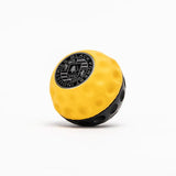 BFI Black Anodized / Giallo Taurus Yellow / Metric BFI GSB Golf Ball Heavy Weight Shift Knob  -  Universal Threaded  -  Napa Leather GSBS-YT-UB-M