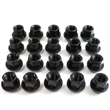 Lug Nuts - Open-Ended Cone Seat / Black / 12x1.5 (Full set of 20) by Velt Sport D95-ZNNITT-KT20