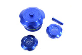 Vargas Turbo Technologies Triple Billet Cap Kit - BMW / N5X / M5X / N2X (Blue) (SCRATCH AND DENT) by Vargas Turbo Technologies VTT-TRIPLE-CAP-SET-SND