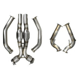 JHM High-Flow Cat Downpipes with X-Pipe and Integrated Baffle System w/ 2.5" CB Connection - Audi B8 4.2L S5 by JH Motorsports JHM-B8S5DPXHFCIBS25-RP-CMBO