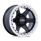 KMC Wheels KM238 VI Beadlock 20" 6x139.7 Satin Black W/ Machined Ring by KMC Wheels KM238MD20106048N