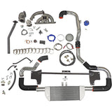 TWIN SCROLL TOP MOUNT TMA16 TURBO KIT + FRONT MOUNT INTERCOOLER VW 1.8 20V TRANSVERSAL, BLACK HOSES, TURBO NOT INCLUDED by SPA Performance KTA16T302