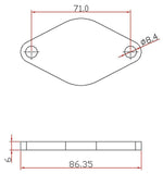 2 bolt "i" fitting wastegate block off flange by SPA Performance LGTPVL04