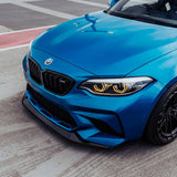 MHC+ BMW M2 Competition S55 GT Style Front Splitter In Gloss Pre Preg Carbon Fiber (F87C) by MHC+