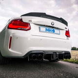 MHC+ BMW M2/2 Series Ducktail Rear Spoiler In Pre Preg Carbon Fiber (F22/F87) by MHC+ MHCP-F87F22-CF-SL004