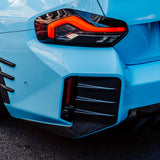 MHC+ BMW M2 G87 Performance Style Rear Rear Bumper Inserts In Pre Preg Gloss Carbon Fiber (G87) by MHC+ MHCP-G87-CF-RT001