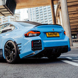 MHC+ BMW M2 G87 Performance Style Rear Rear Bumper Inserts In Pre Preg Gloss Carbon Fiber (G87) by MHC+ MHCP-G87-CF-RT001