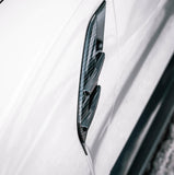 MHC+ BMW M3 Side Fender Badge Covers In Gloss Pre Preg Carbon Fiber (G80/G81) by MHC+ MHCP-G80-CF-SB001