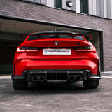 MHC+ BMW M3/M4 Performance Style Rear Diffuser In Pre Preg Carbon Fiber (G80/G81/G82/G83) by MHC+ MHCP-G80G82-CF-RD003