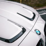 MHC+ BMW M3/M4 X Style Hood Vent Trims In Pre Preg Carbon Fiber (G80/G81/G82/G83) by MHC+ MHCP-G80G82-CF-VT001