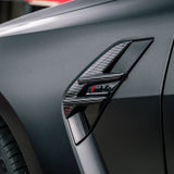 MHC+ BMW M4 Side Fender Badge Covers In Gloss Pre Preg Carbon Fiber (G82/G83) by MHC+ MHCP-G82-CF-SB001