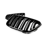 MHC Black BMW M2/2 Series OEM M2 Style Double Slat Front Grille In Gloss Black (F87/F22/F23) by MHC+ MHCB-2SER-GB-FG002