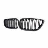 MHC Black BMW M2/2 Series OEM M2 Style Double Slat Front Grille In Gloss Black (F87/F22/F23) by MHC+ MHCB-2SER-GB-FG002