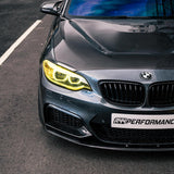 MHC Black BMW M2/2 Series Single Slat Front Grilles In Gloss Black (F87/F22/F23) by MHC+ MHCB-2SER-GB-FG001