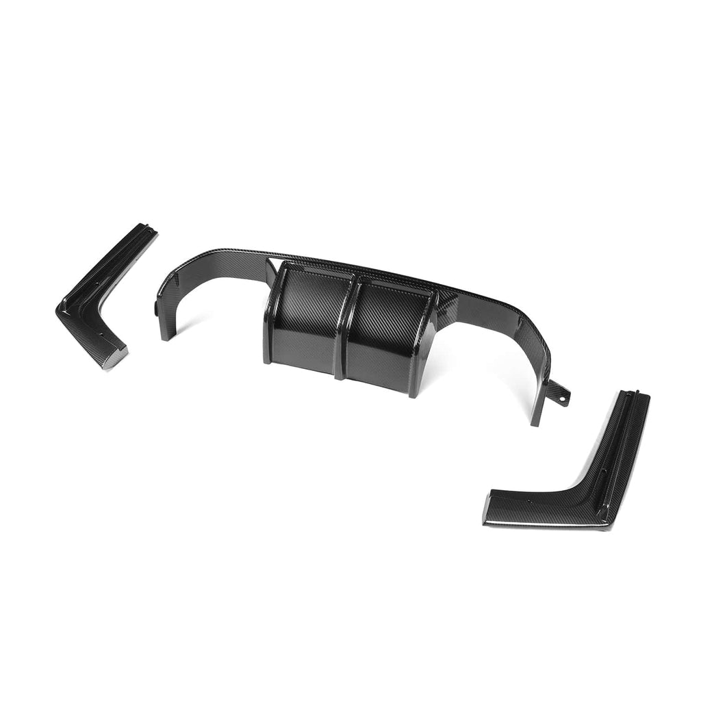 MHC+ BMW M3/M4 Aggressive 3 Piece Rear Diffuser Gloss Pre Preg Carbon ...