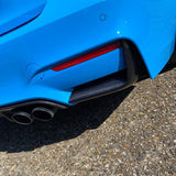 MHC+ BMW M3/M4 Rear Bumper Inserts In Gloss Pre Preg Carbon Fiber (F80/F82/F83) by MHC+ MHCP-F80F82-DC-RS001