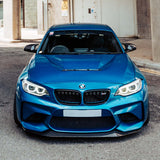 MHC+ BMW M2 N55 GT Style Front Splitter In Gloss Pre Preg Carbon Fiber (F87) by MHC+ MHCP-F87-CF-FS001