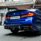 MHC+ BMW M5/5 Series Ducktail Style Rear Spoiler In Pre Preg Carbon Fiber (F90/G30) by MHC+ MHCP-G30F90-CF-RS003