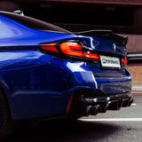 MHC+ BMW M5/5 Series Ducktail Style Rear Spoiler In Pre Preg Carbon Fiber (F90/G30) by MHC+ MHCP-G30F90-CF-RS003