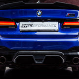 MHC+ BMW M5 LCI CS Style Rear Diffuser In Pre Preg Gloss Carbon Fiber (F90) by MHC+ MHCP-F90LCI-CF-RD001