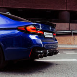 MHC+ BMW M5 LCI CS Style Rear Diffuser In Pre Preg Gloss Carbon Fiber (F90) by MHC+ MHCP-F90LCI-CF-RD001
