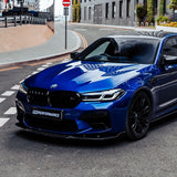 MHC+ BMW M5 F90 LCI Low Line Front Splitter In Pre Preg Gloss Carbon Fiber (F90) by MHC+ MHCP-F90LCI-CF-FS001