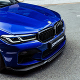 MHC+ BMW M5 F90 LCI Low Line Front Splitter In Pre Preg Gloss Carbon Fiber (F90) by MHC+ MHCP-F90LCI-CF-FS001
