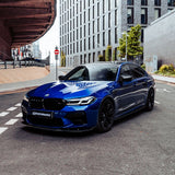 MHC+ BMW M5 F90 LCI Low Line Front Splitter In Pre Preg Gloss Carbon Fiber (F90) by MHC+ MHCP-F90LCI-CF-FS001