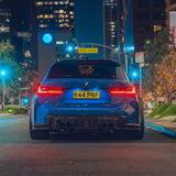 MHC+ BMW M3/M4 DF1 LED Rear Diffuser In Gloss Pre Preg Carbon Fiber (G80/G81/G82/G83) by MHC+ MHCP-G80G82-CF-RD005