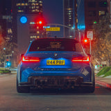 MHC+ BMW M3/M4 DF1 LED Rear Diffuser In Gloss Pre Preg Carbon Fiber (G80/G81/G82/G83) by MHC+ MHCP-G80G82-CF-RD005